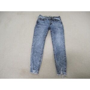 S.O.N.G. Jeans Womens 5/27‎ Blue Curvy High Rise Skinny Ankle Button Fly Stretch